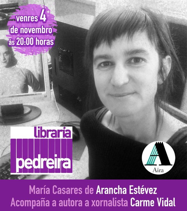 Na <a href="/libpedreira/">libraría Pedreira🍍🍉</a>, con <a href="/arantxaestevez/">Arancha Estévez</a> falando de #MariaCasares… eu, de vós, iría.