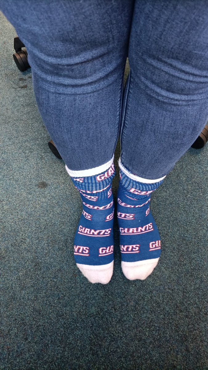When you wear your husbands favourite socks to work.... And they actually go with your workwear!  #wintermornings #NYGiants #NYG <a href="/baileyphil/">Phil Bailey</a>