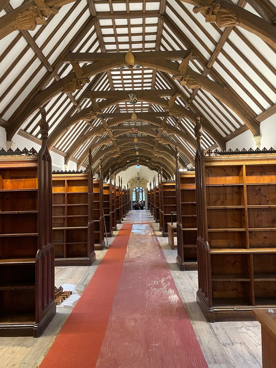 WW_Architects's tweet photo. On site today with Founding Partner Sandy Wright, who shares this exciting behind-the-scenes preview of our work on the Victorian and neo-Gothic interiors of the Laudian Library @StJohnsOxLib @StJohnsOx
#UniversityofOxford #LibraryArchitecture #WorksinProgress #Libraries https://t.co/SsLff9aFA2