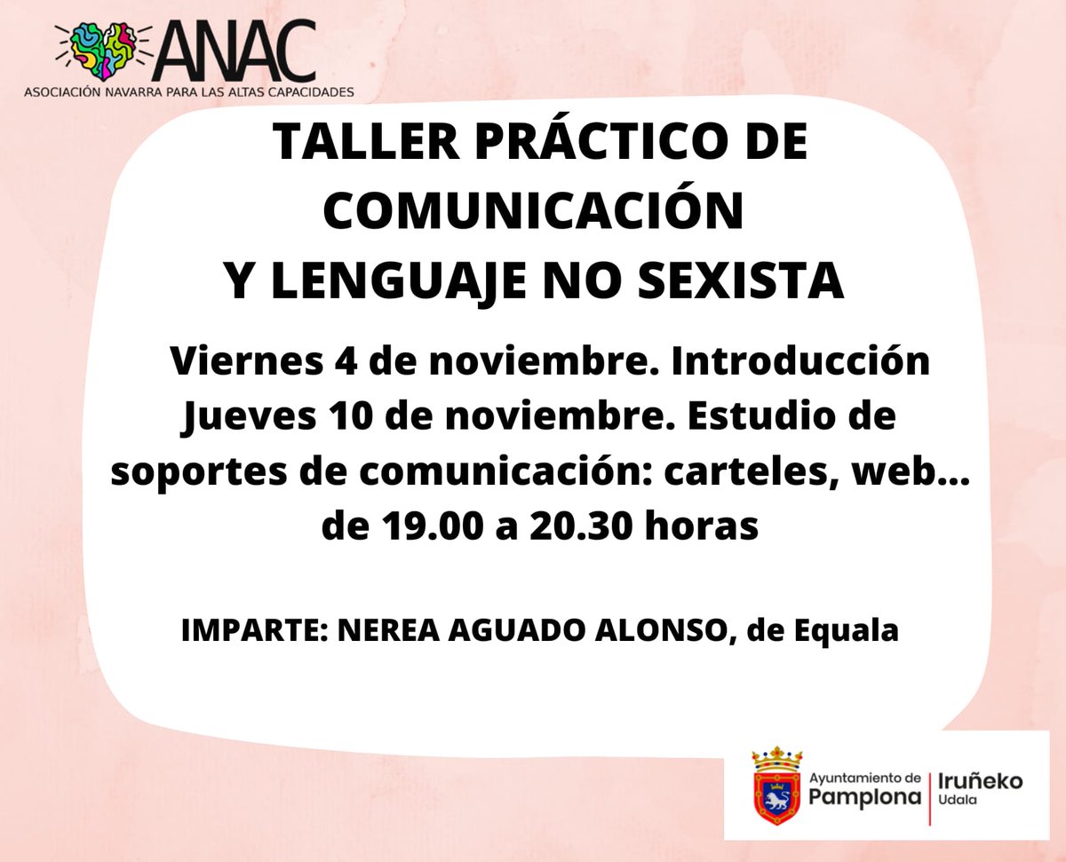Dentro del ciclo de formación interna en igualdad, este viernes 4 comienza "Taller on-line en comunicación y lenguaje no sexista" os animamos a participar!!!
forms.gle/rXYMQm6HGHLaNW…
