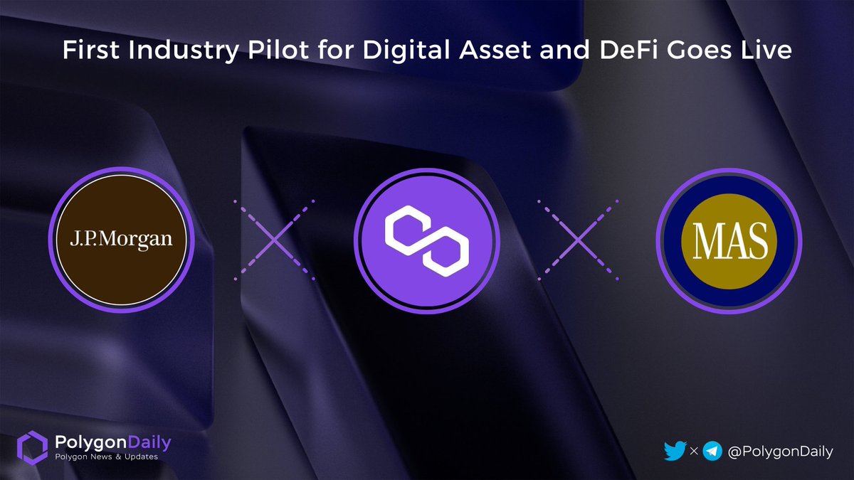 NFTevening's tweet photo. 🔥 First Industry Pilot for Digital Asset and DeFi Goes Liv

Worlds largest Bank JP Morgan @jpmorgan and Singapore’s regulatory authority @MAS_sg did their first “LIVE” Trade in Defi #PoweredByPolygon @0xPolygon https://t.co/lyK37CpE9B