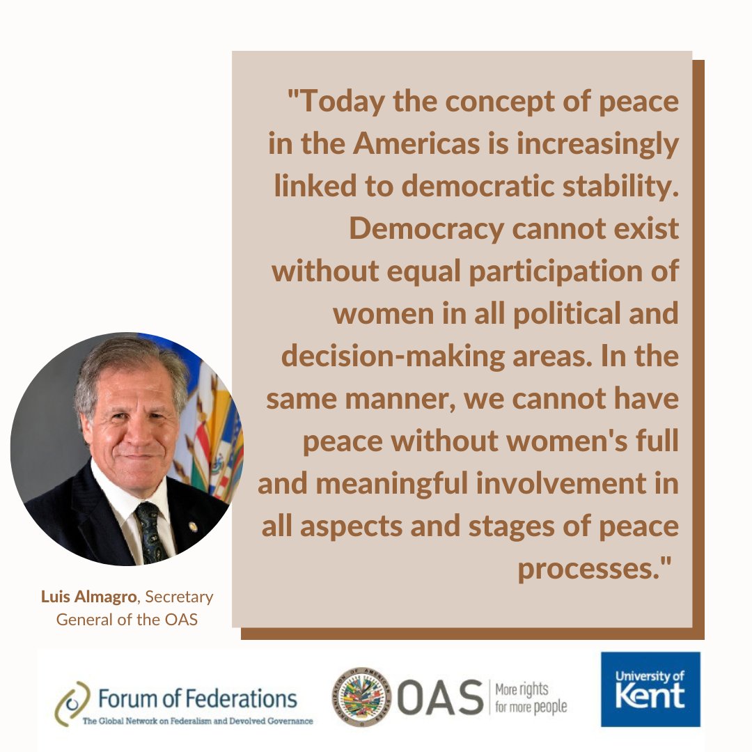 ForumFed's tweet photo. 𝐇𝐞𝐚𝐫 𝐅𝐫𝐨𝐦 𝐭𝐡𝐞 𝐄𝐱𝐩𝐞𝐫𝐭𝐬!
@almagro_OEA2015

A Guide to Strengthen the Role of Women in Peace Building: Developing Practical Negotiation Skills and Mediation Networks in the Americas. 

@oas_offical @forumfed @CARCatKent 
Watch➡️https://t.co/sAlhA6Pu2f https://t.co/hkkM2skNpR