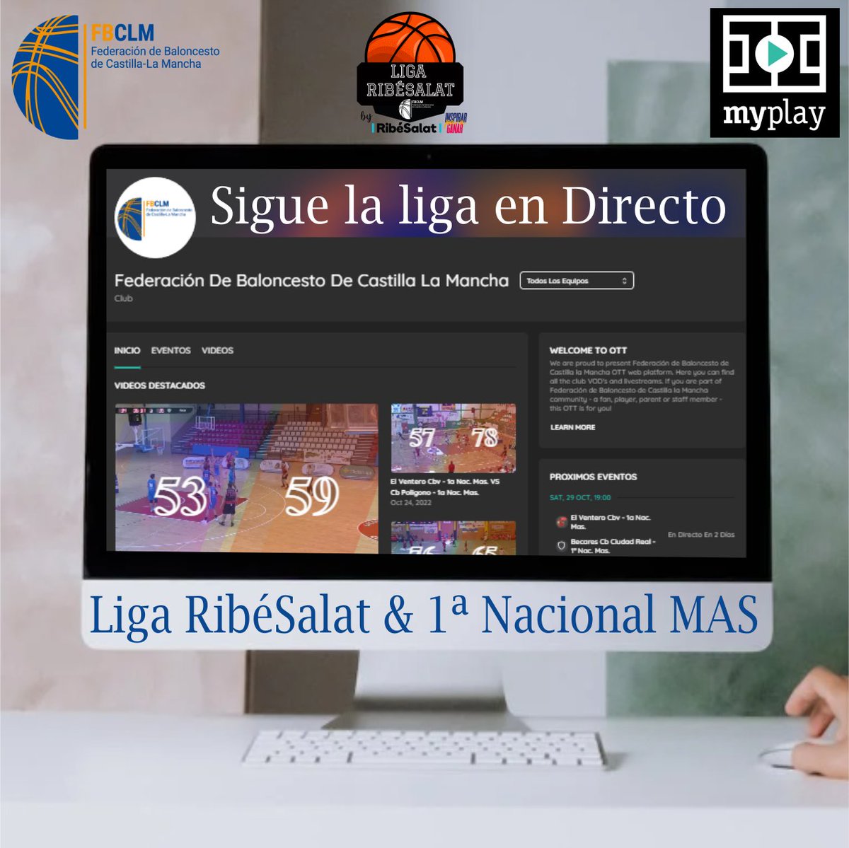 Streaming💻| La #Nacional1MAS y la #LigaRibéSalat podrán seguirse íntegramente en directo a partir de este fin de semana.
+INFO👇👇
📰 fbclm.net/dinamico/enlac…
📸FBCLM
#PasionXBasketCLM <a href="/MyPlaySpain/">MyPlay España</a>