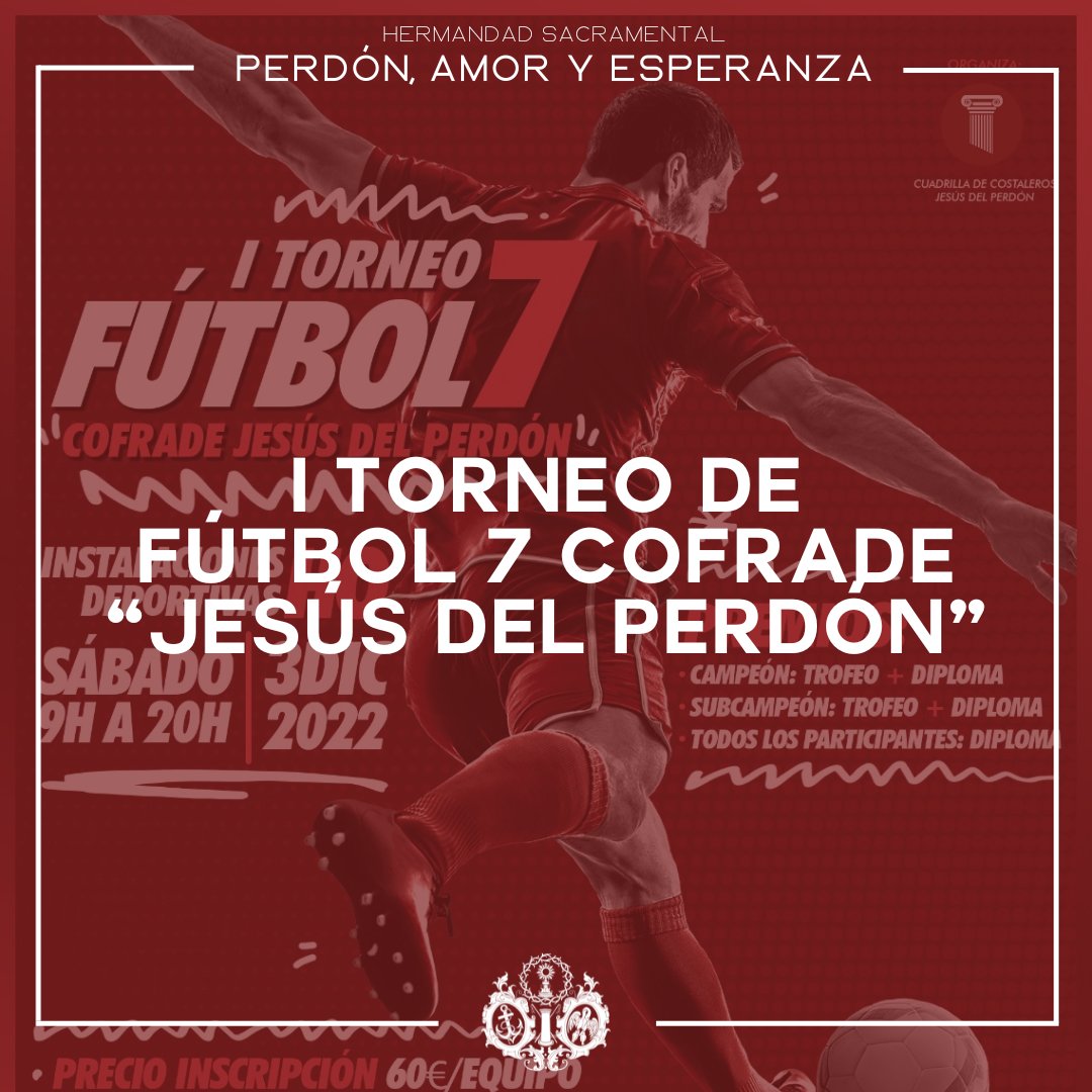 HdadPerdonJn's tweet photo. I TORNEO DE FÚTBOL 7 COFRADE “JESÚS DEL PERDÓN”

Noticia completa en el siguiente enlace: https://t.co/mAy7Wn7IyW https://t.co/HhsvtS1rXl