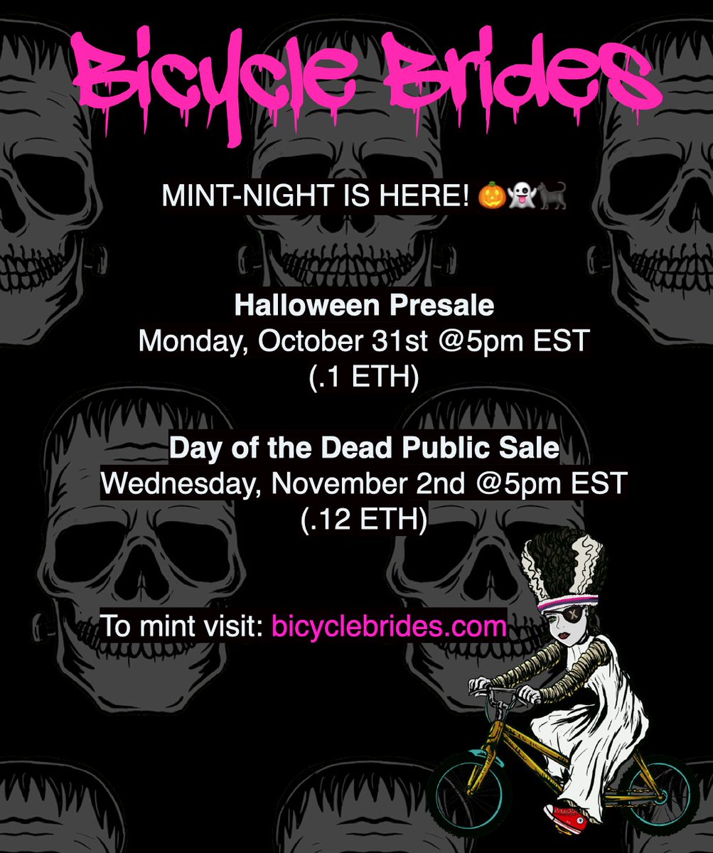 BicycleBrides's tweet photo. Public minting has started - https://t.co/34KUXTbwn9

Get yours before it's too late!

#nft #nfts #nftcommunity #nftgiveaway https://t.co/dLp8skYjIL