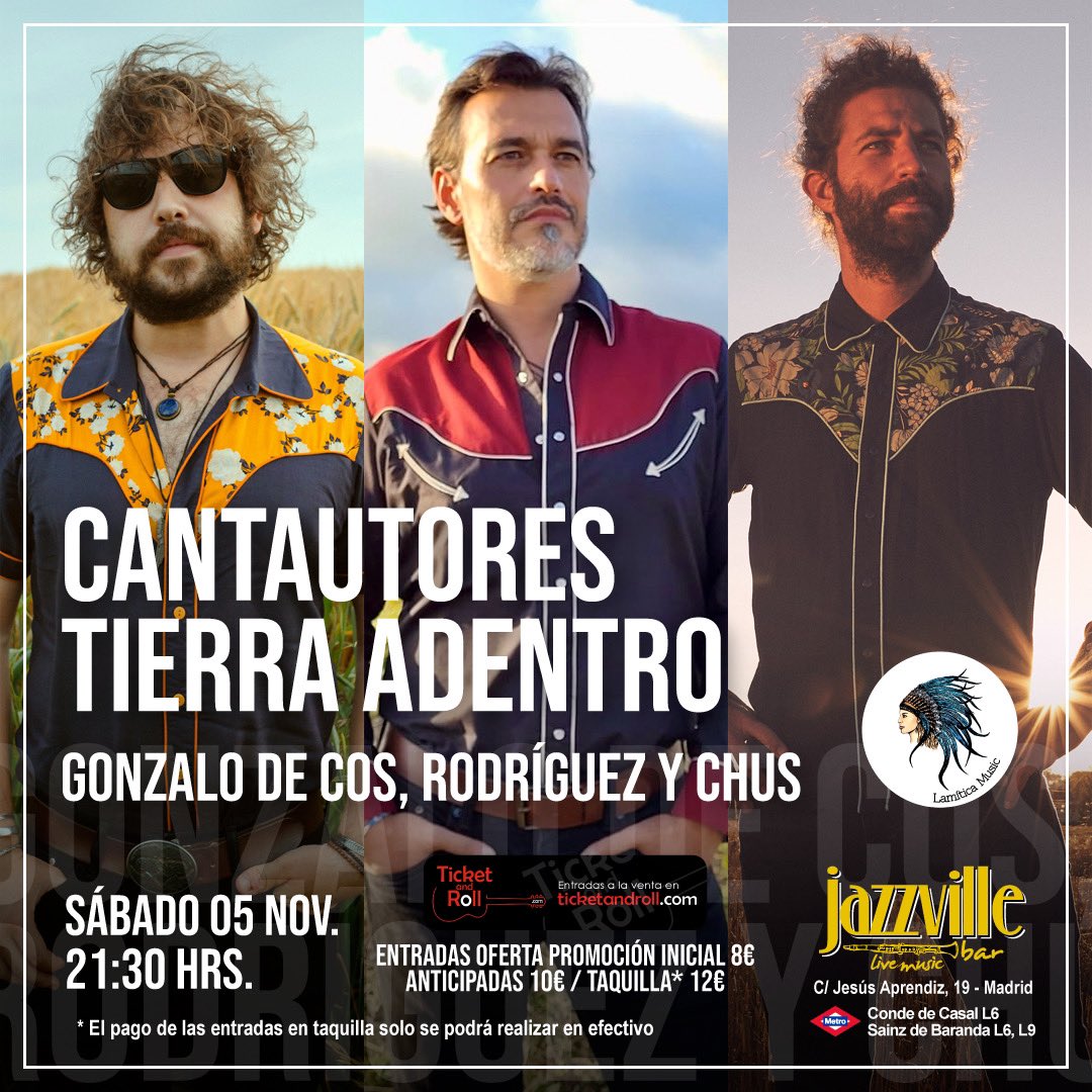 Este finde tenemos doble cita en la capital:

📍Viernes 4/11 - Antigua Canela - San Lorenzo de El Escorial
📍Sábado 5/11 - <a href="/JazzvilleCafe/">Jazzville Café</a> - #Madrid (+<a href="/chusnavajo/">Chus Navajo</a> y <a href="/rguez_musica/">Alberto RODRÍGUEZ</a> )

<a href="/grancanonmgmt/">GRAN CAÑÓN Management</a> 
<a href="/florynata/">Flor y Nata Records</a>