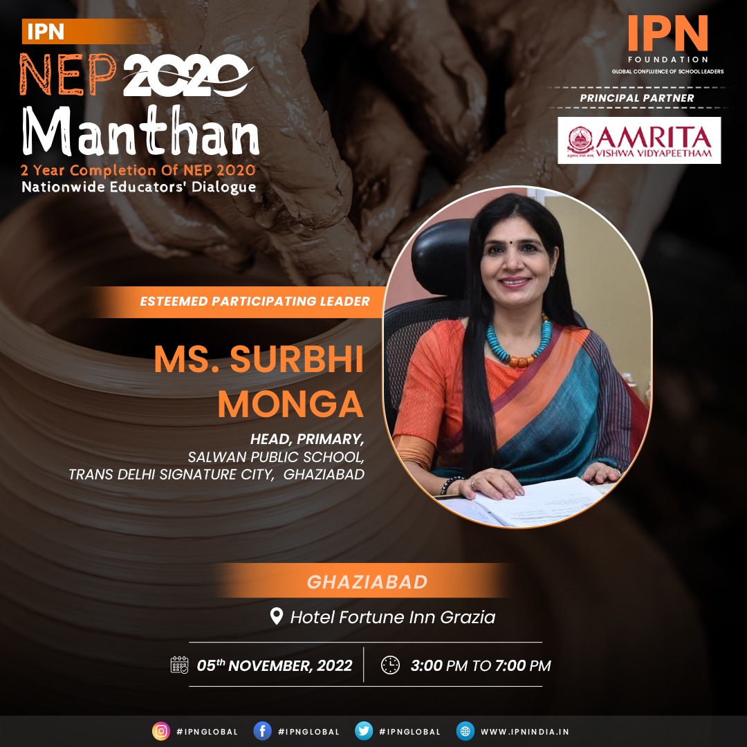 IPNFoundation's tweet photo. IPN Leaders will be joining us at Nationwide School Leaders' Dialogue from ๐ฎ๐๐๐๐๐๐๐๐
to discuss and share their views on 02 years of NEP2020 Implementation.
#school #ipnindia #nep2020 #ipnmanthan2022 #paneldiscussion #meetups #Ghaziabad #educators https://t.co/m3pu4vcSkc