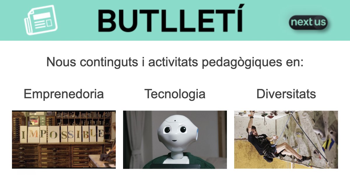 nextus_global's tweet photo. 📣#Emprenedoria, #Tecnologia i #Diversitats a
@nextus_global
Et proposem diverses activitats per fomentar el #debat, la #creativitat i el #pensamentcrític a través de l'audiovisual.
📬 Llegeix totes les novetats al butlletí de novembre: https://t.co/OnTZ8oRbmw
#Learningbydocs https://t.co/ianJst58B8