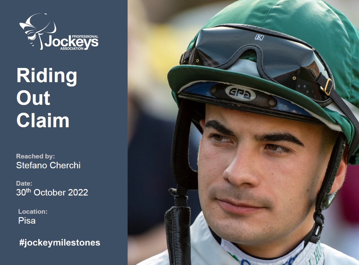 🏅 Congratulations to @SC_Cherchi who has ridden out his claim with a winner at Pisa racecourse in his native Italy. 

Well done Stefano, a brilliant achievement! 👏

#jockeymilestones #winning #keepkicking