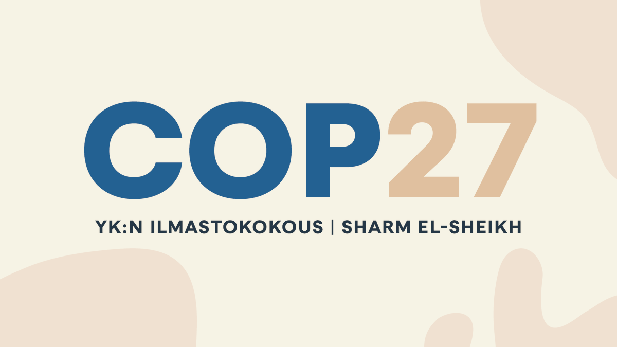 YK:n ilmastokokous käyntiin Egyptissä sunnuntaina – tavoitteena vauhdittaa Pariisin sopimuksen toimeenpanoa.

🔸 7.11. valtionjohdon osiossa Suomea edustaa pääministeri Sanna Marin.
🔸 14.-18.11. 🇫🇮 valtuuskuntaa johtaa ministeri Ohisalo.

👉ym.fi/-/yk-n-ilmasto…

#ilmastoCOP27