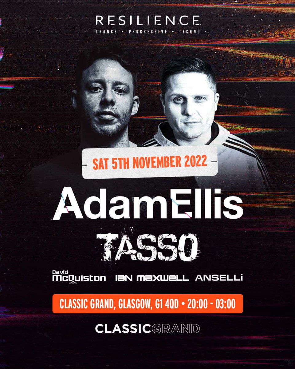 This weekend, catch me playing in Glasgow for Resilience alongside Adam Ellis and Tasso.
Hope to see you there
#Trance
