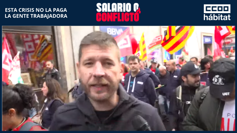 CCOO_Habitat's tweet photo. "Estamos aquí por muchísimas razones. No se respetan 🤝acuerdos pactados en Ayuda a Domicilio. En Limpieza hay que conseguir mejoras salariales.  Trabajadoras de Hogar sin derecho a negociación colectiva y agresiones a compañer@s de seguridad privada"✊#SalarioOConflicto #3NCCOO https://t.co/w3d29owm1T