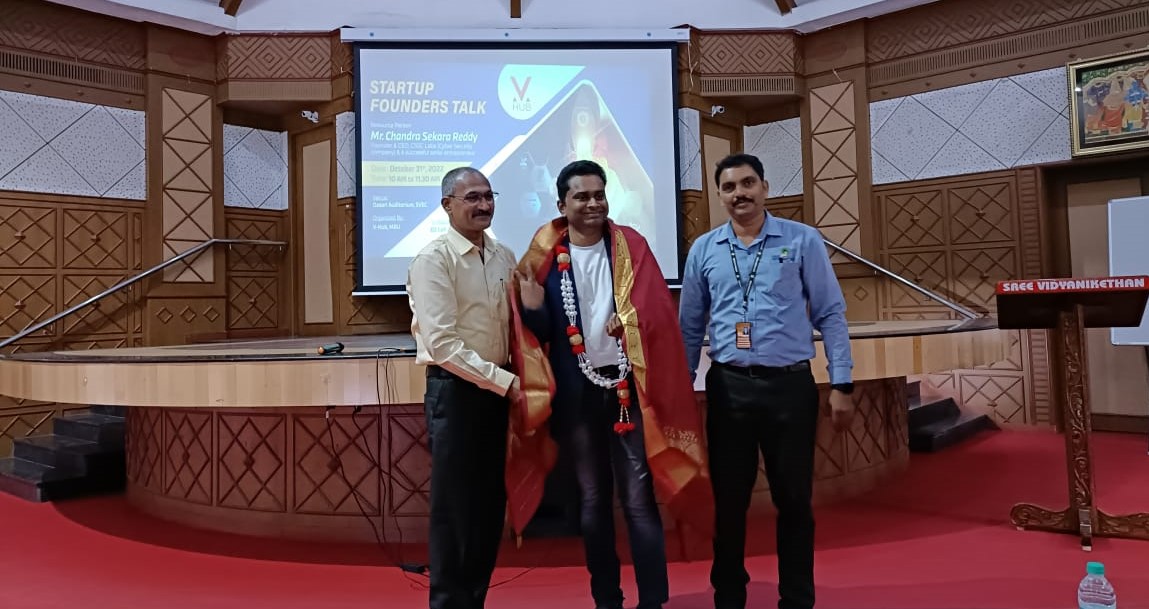 VHubAsia1's tweet photo. As part of one of our key initiatives - "Startup Founders Talk", a session was taken by Mr Chandra Sekara Reddy @ReddySekara  at Mohan Babu University.
Mr Chandra Sekara Reddy @ReddySekara  is a Founder-CEO of CSCC Labs, Cyber Security company and A successful serial entrepreneur https://t.co/H83RyTGmIX