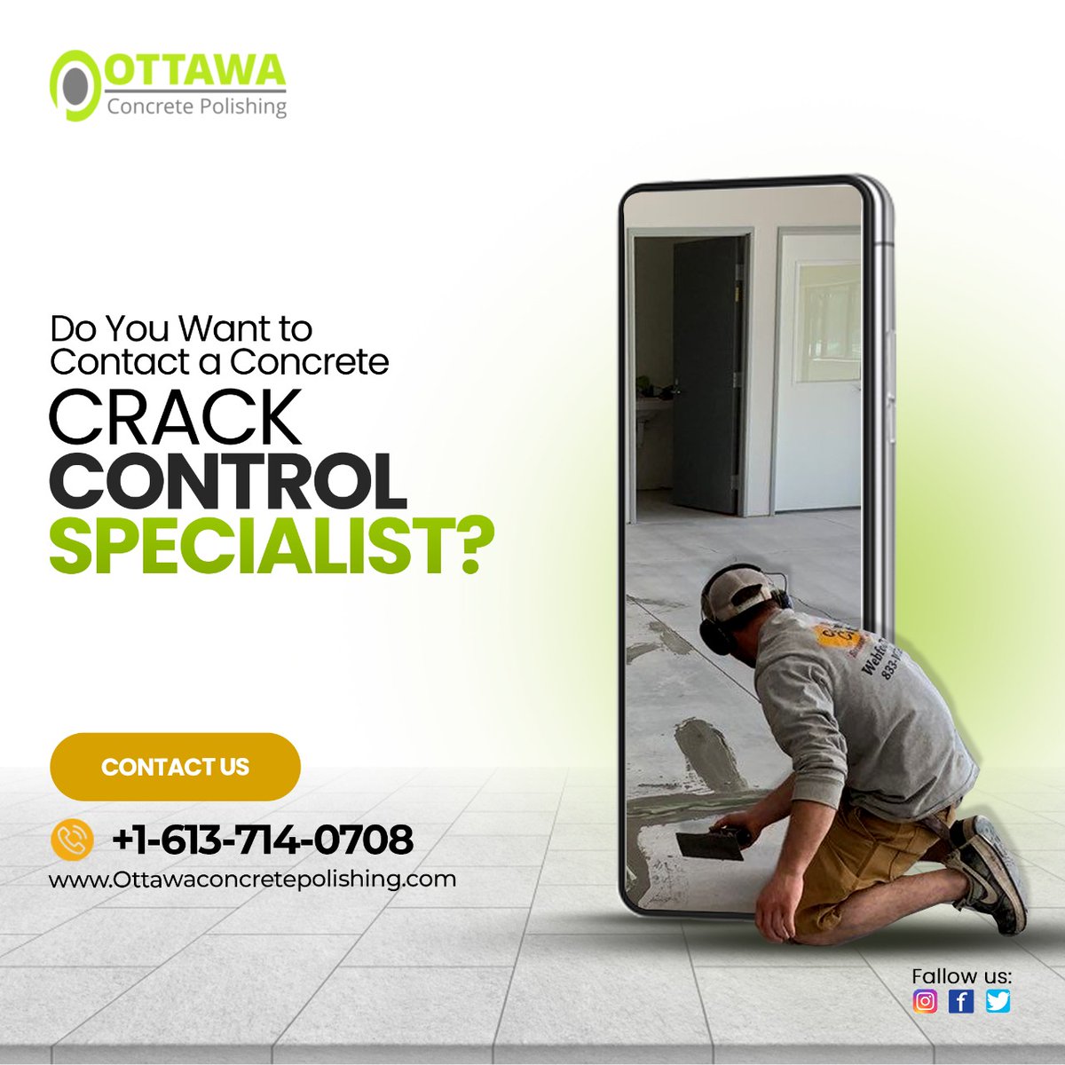 ottawa_co's tweet image. Do you want to contact a concrete crack control specialist? We will take care of all the preparation and installation steps for you.
.
.
Visit us for more details: ottawaconcretepolishing.com
.
.
#crackcontrol #specialist #flooringspecialists #flooringcompany #flooringinstallation