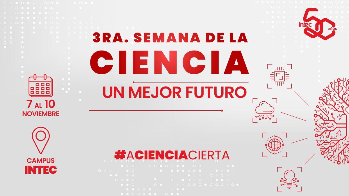 cienciaysaludrd's tweet photo. ¡Acompáñanos!

#SemanadelaCiencia #Intec #Investigacion https://t.co/QNIB9vLlKU
