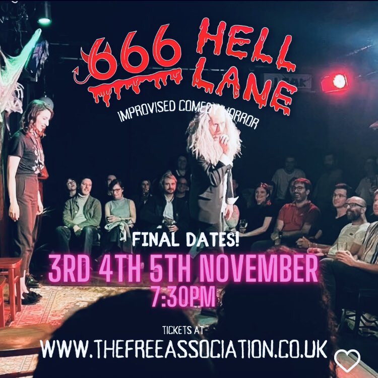 Finally a show where I can lean into my casting bracket of Ghost

It’s the last week of #666helllane <a href="/FAImprov/">The Free Association</a> 

Catch it before it catches you 👻