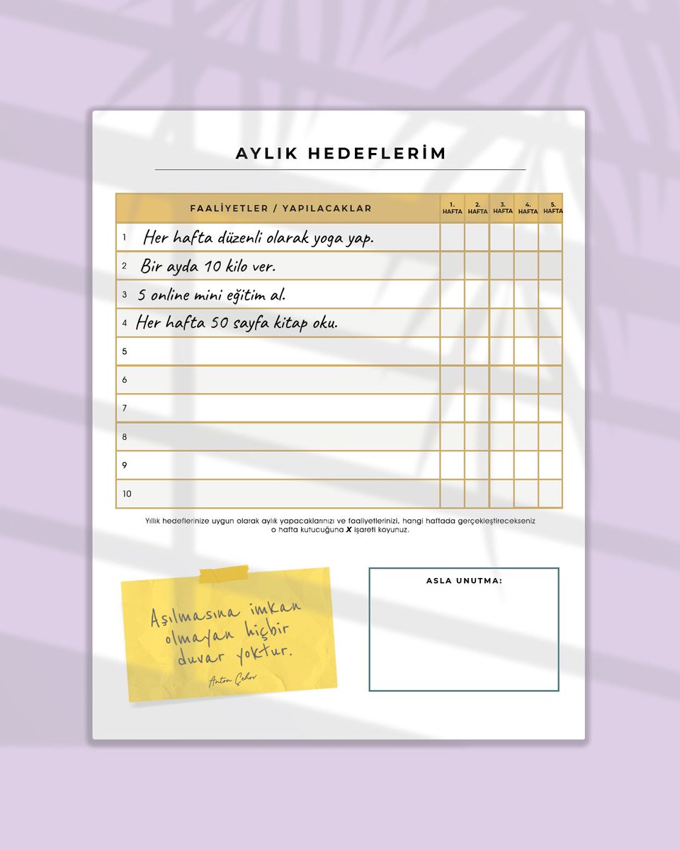 Aylık hedefleriniz neler? Başarılı bir hayatı istediğiniz gibi şekillendirebilmek için Gelişim &amp; Dönüşüm ajandamızı keşfedin! (Link bio'da!)
#gelisimdonusum #ajanda #kişiselgelişim