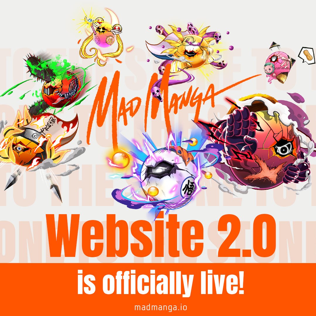 MadManga Website 2.0 is Live! 

🔗： madmanga.io

To celebrate, we are hosting a giveaway! 

🎉 NFT Giveaway 🎉

To enter: 

1️⃣ Follow @madmanga

2️⃣ Like &amp; RT 

3️⃣ Tag a manga/anime KOL that you want to see a partnership with MadManga

#anime #NFT #NFTGiveaways