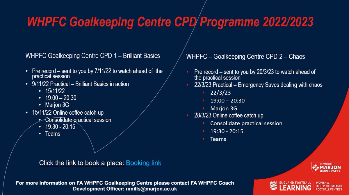 devoncfa's tweet photo. Our Goalkeeping Workshop CPD Event with Natasha Mills takes place at Marjon University Sports Centre, starting on Wednesday evening 🧤

You can book using this link 👉 https://t.co/5djQ4ui0Dr https://t.co/AQq84sZyYh