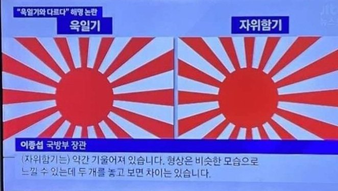 휴일 우리 해군이 욱일기 관함식에 경례하러 간다는데, 국민들은 '틀린 그림 찾기'나 하고 있어야 하다니...