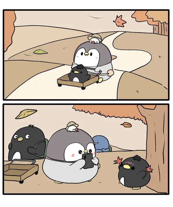 ちゃんぺんとミニぺんちゃん
「紅葉見に行きました」
#ペンギンの優しい世界 