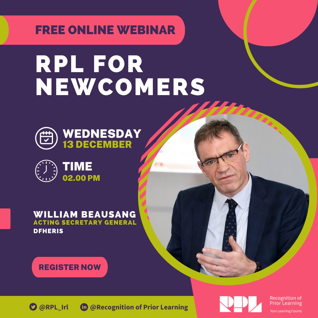 RPL_Irl's tweet photo. We've got an exciting webinar coming up in December featuring distinguished speakers from home and abroad. We're also very honoured to have William Beausang, Acting General Secretary @DeptofFHed, deliver the opening remarks. 

▶️ Register: https://t.co/FLRXOOer0N https://t.co/hVvH7cA55Y