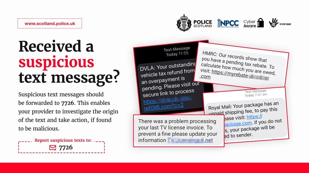 PSOSMoray's tweet photo. Text messages asking you to "verify" your personal or financial details are a common lure used by criminals.

Don't take the bait 🎣.

Report suspicious texts by forwarding them to 7726 (it's free of charge)

#Take5
#NorthEastCrimeReduction https://t.co/WKJZqAZdaH