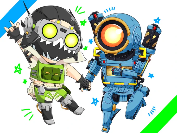 #ApexLegendsFanart #ApexLegends #APEX オクタンとパス……この二人組が1番大好き…! 