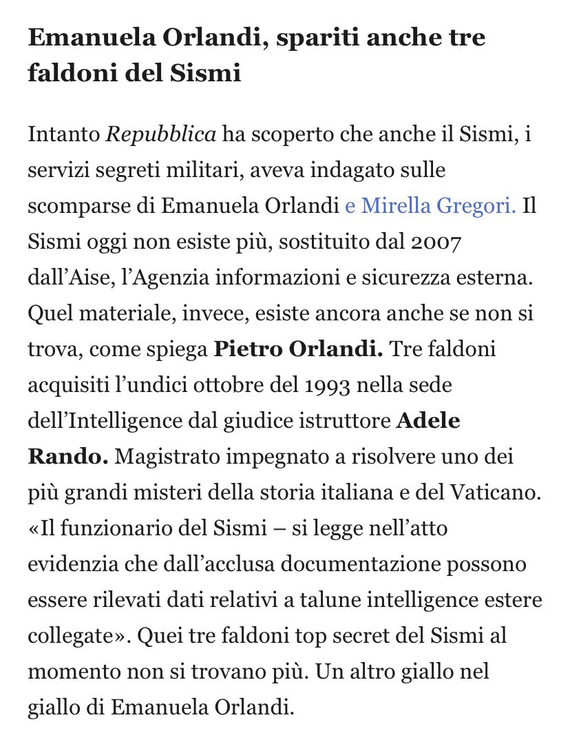 fnonesiste's tweet photo. morti improvvise dopo l'uscita di un documentario a 39 anni dalla scomparsa di emanuela orlandi, non so rick 

#vaticangirl https://t.co/tjE13ov7WG