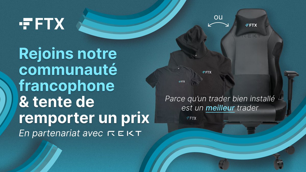 FTX_FR's tweet image. 1/ JEU CONCOURS en partenariat avec @REKTFrance 

Gagne ta chaise REKT x FTX ou du swag FTX !💥

Les indispensables pour attendre le prochain bull-run confortablement.🥤

Pour jouer, rien de plus simple :
➡️ Follow FTX_FR
➡️ RT ce post

T&amp;amp;C : bit.ly/3T41acl