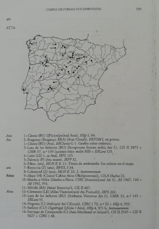 kavango's tweet photo. @ArabakoALEA Nondik ATA izen euskalduna? 
Ikus Jose Mari Vallejoren mapa
Iturria: Estudio de la antroponimia indígena de la Lusitania romana, 2002 
Adibidea: Atta · Altica / Auniae / f(iliae) · an(norum) 
Non: Lara de los Infantes, Burgos https://t.co/bt96EEH0mV