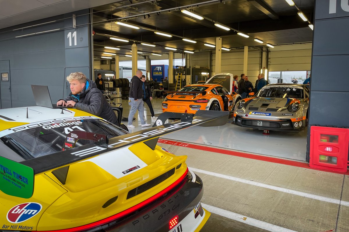 We are at Silverstone alongside the Porsche taster day, with drivers providing passenger rides for guests, sponsors, and perhaps a mechanic or two!