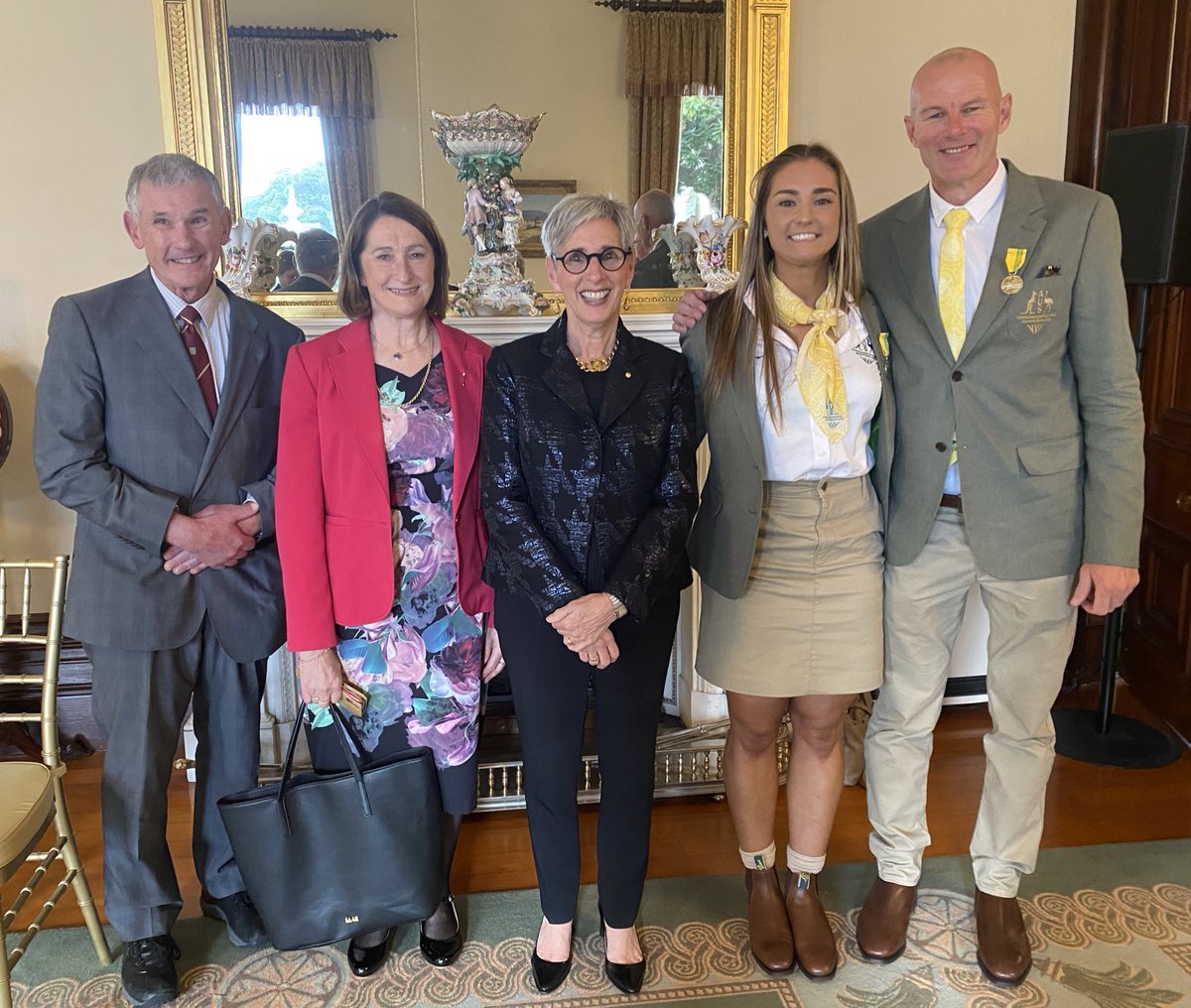 The Australian Sports Medal celebrates athletes and officials, contributing to the excellence of our sporting nation. The Governor & Mr Howard were delighted to host an Award Ceremony to present ASMs to Victorian athletes & officials. @CommGamesAUS @birminghamcg22