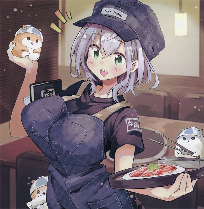 団長の制服姿かわいい!!カルビ無限半額ありがたい#ノエラート #白銀ノエル牛角コラボ 