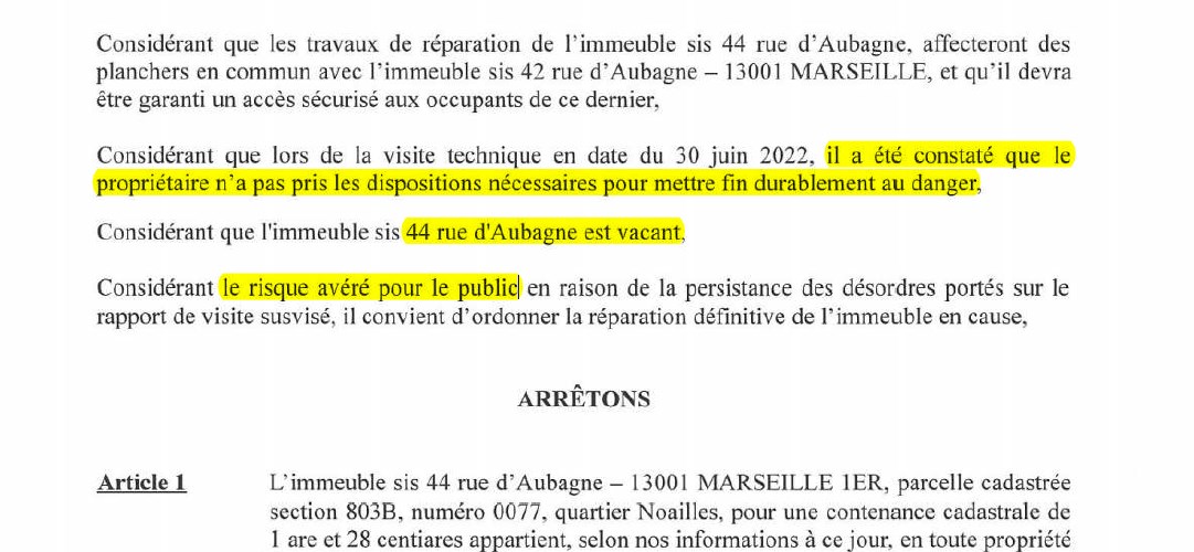 DavidLaMars's tweet photo. La #SOLEAM frappé d'un arrêté de péril au n°44 de la rue d'Aubagne, un immeuble vacant racheté il y a 3 ans à la Ville, en vue d'y faire un équipement socioculturel. Tout ça à quelques jours des commémorations des effondrements du 5 novembre 2018 https://t.co/fJdDZx9iPT