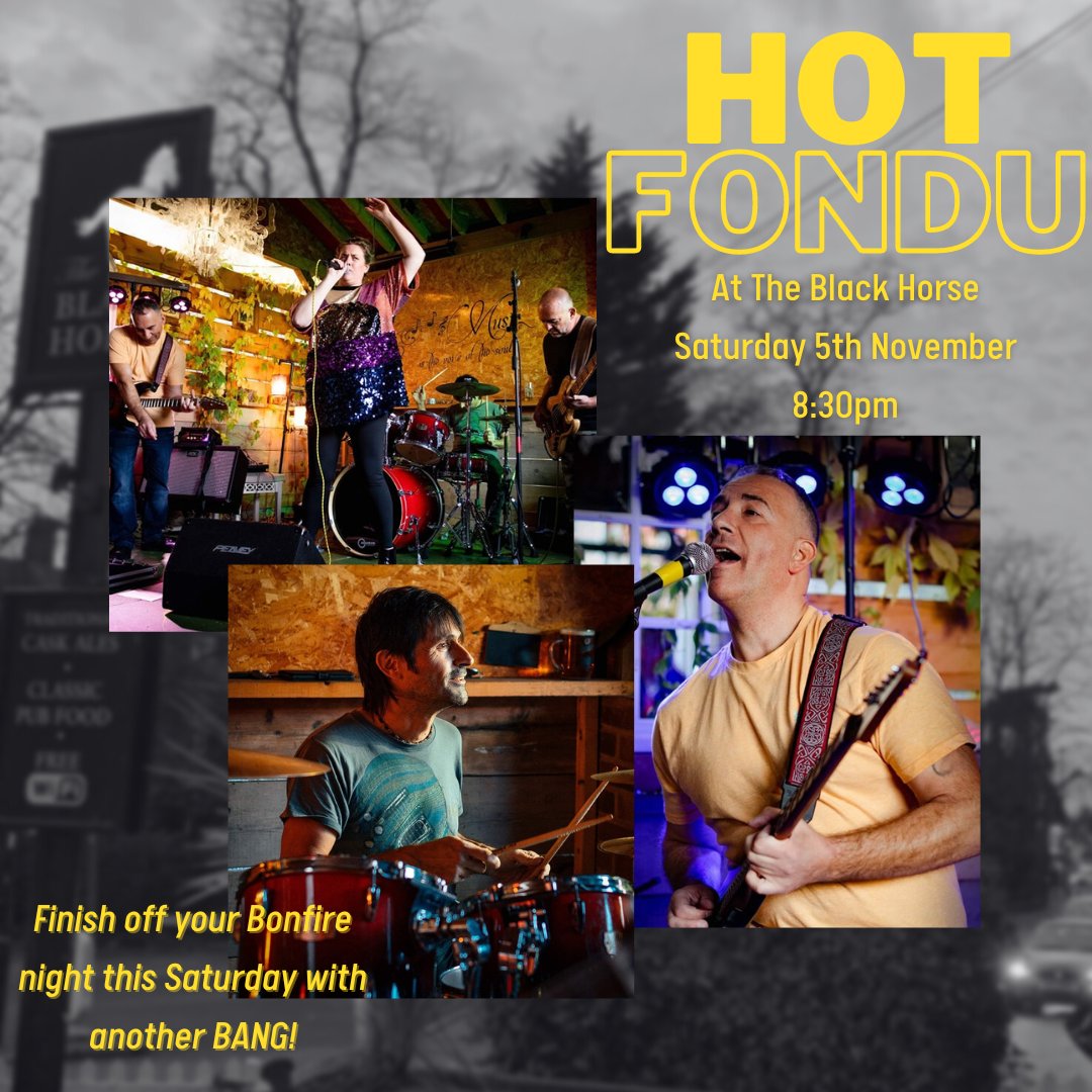 LIVE MUSIC THIS SATURDAY! Hot Fondu are here and making a bang for bonfire night this week🎇