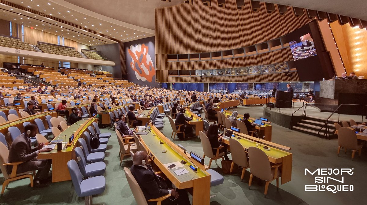 Agradecemos cada muestra de apoyo en la Asamblea General de la #ONU, a la resolución cubana sobre la necesidad de poner fin al #Bloqueo económico, comercial y financiero impuesto por los #EEUU vs #Cuba.
#MejorSinBloqueo
#CubaNoEstáSola