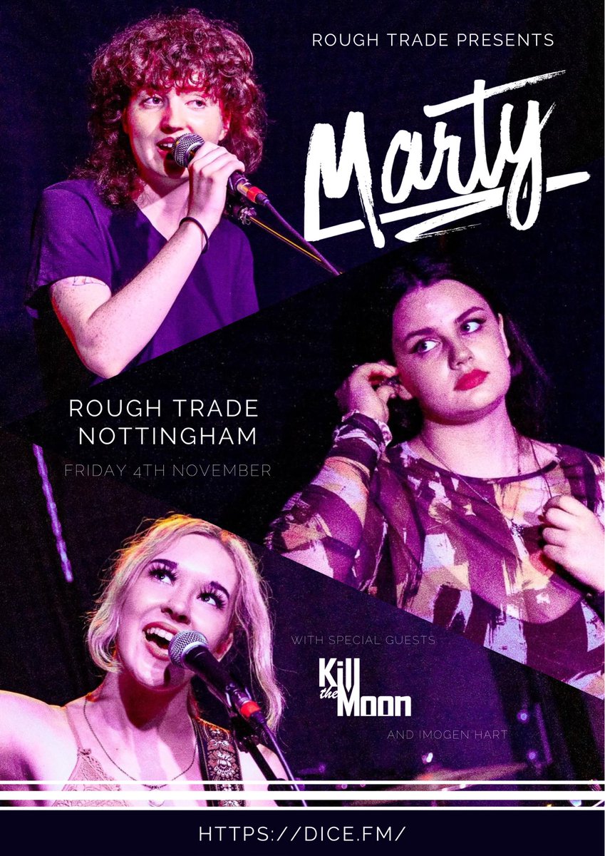 TheBandMarty's tweet photo. 📢 GIG ANNOUNCEMENT 📢

We are so excited to announce that at tomorrows gig at @RoughTrade we will be joined by the amazing Kill the Moon and @_imogenhart 🤩

https://t.co/Db0G5R1ocz https://t.co/u8kIXrjE8h