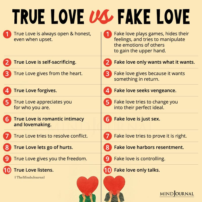 True Love Vs Fake Love - Love Quotes