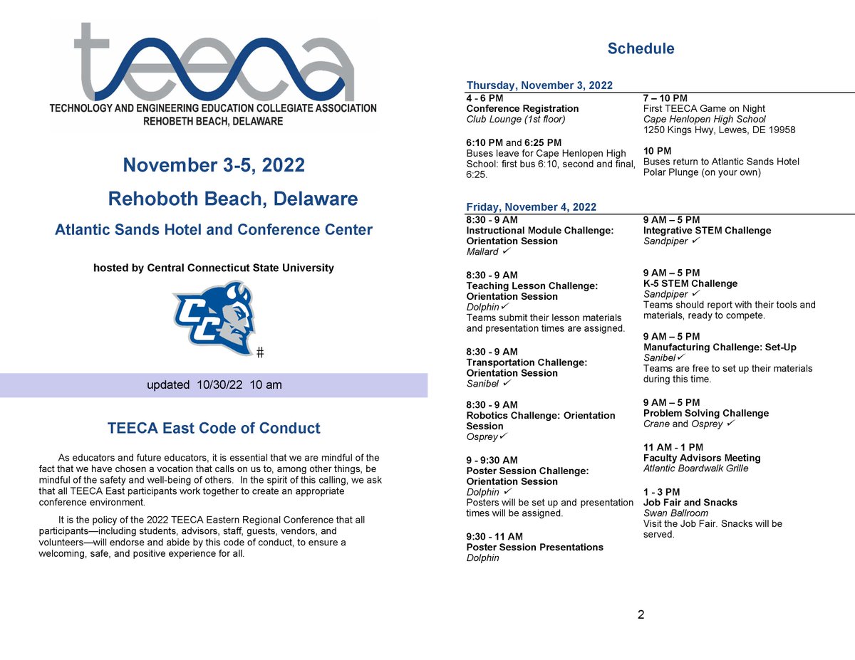 Almost time to get things started in Rehoboth. #TEECAEast. See everyone soon!!! <a href="/CCSU/">Central Connecticut State University</a> <a href="/MUTEECA2019/">TEECA at Millersville University</a> <a href="/TCNJ_iSTEM/">Integrative STEM Ed</a> <a href="/NcsuTeeca/">NCSU TEECA</a> <a href="/PennWCalifornia/">PennWest California</a> <a href="/OswegoTech/">Oswego Technology Student Association (OTSA)</a> <a href="/buffalostate/">Buffalo State University</a> <a href="/OldDominion/">Old Dominion</a> <a href="/appstate/">Appalachian State</a> @_WorkspaceCT