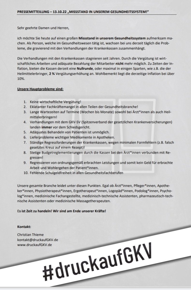 jan_dieckmann's tweet photo. Pressemitteilung von #druckaufGKV
Eigentlich ganz gut zusammengefasst, finde ich!
Fehlt noch was?
#physiolife https://t.co/xiuYe1JxNc