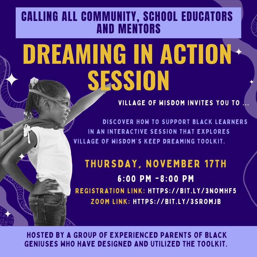 professorXon's tweet photo. #EDUcators in schools and across the community @VillageOfWisdom is back at it again. Register for this event and get some #BlackParentWisdom Link: https://t.co/exGH1WsiDZ https://t.co/rOthRjBpBX