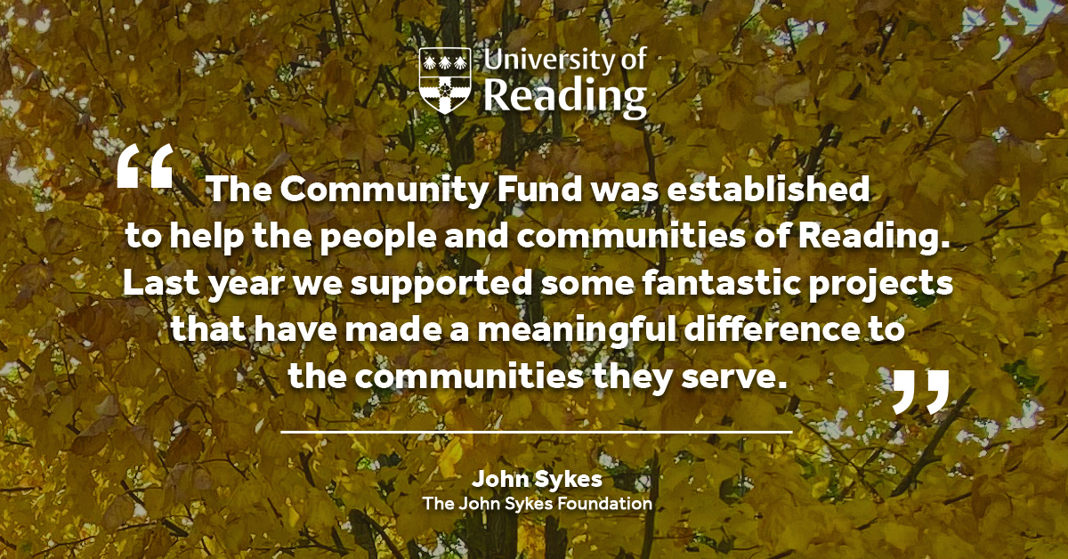 UniofReading's tweet photo. Reading-based community projects are set to benefit from a funding boost, thanks to the latest awards from the Community Fund, a joint initiative between the University and the @J_S_Foundation.
Full story https://t.co/6x28PvCZ8y
#UniForReading https://t.co/aa09Lmkcre