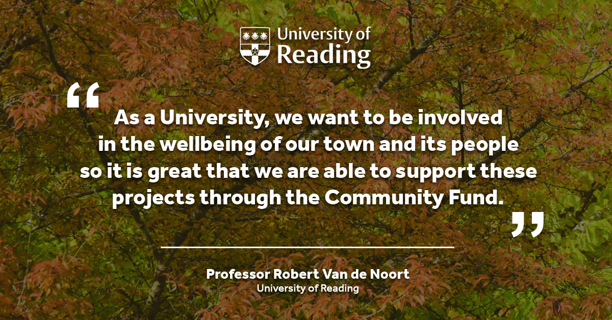 UniofReading's tweet photo. Reading-based community projects are set to benefit from a funding boost, thanks to the latest awards from the Community Fund, a joint initiative between the University and the @J_S_Foundation.
Full story https://t.co/6x28PvCZ8y
#UniForReading https://t.co/aa09Lmkcre