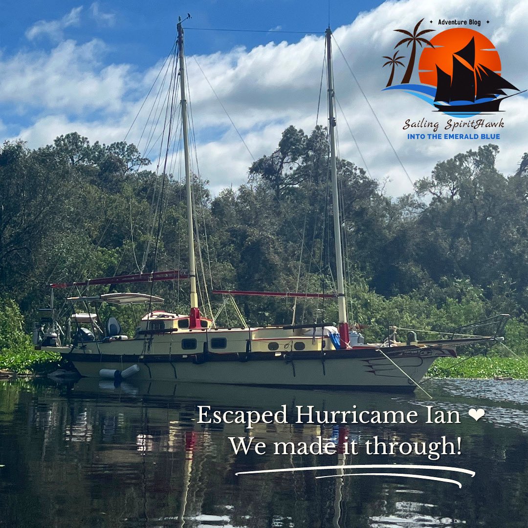 shereelincoln's tweet photo. We survived #hurricaneian when so many boats did not. How did we do that? We ran up river and inland 40 miles to LaBelle which was on the edge of the storm. Our trailer we could not move so it got hit by a boat but minimal damage to some trim. It was the 9’ of water that got it. https://t.co/mq12heo9WB