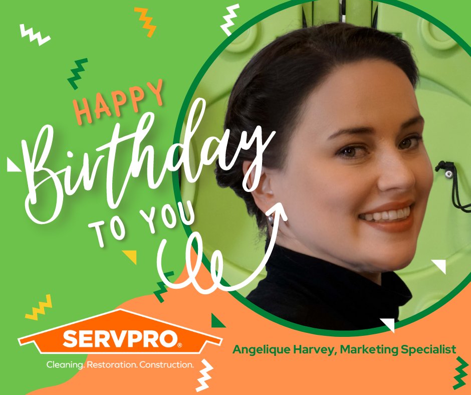 At SERVPRO, it's our team that makes us shine! Please join us in wishing a Happy Birthday to Marketing Specialist, Angelique Harvey.