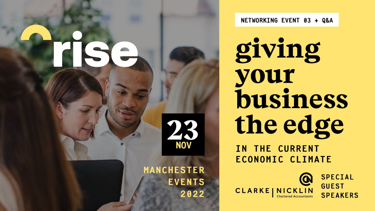 Want to give your business the edge? Attend our next networking event held at the Clarke Nicklin Offices on the 23rd Nov🥳

Book your FREE tickets here: eventbrite.co.uk/e/giving-your-…

#networking #stockportnetworking #manchesterevents #business