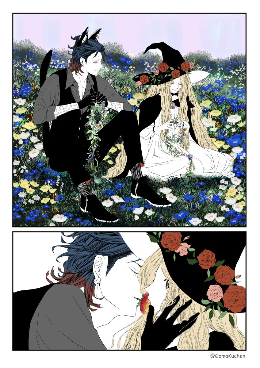 【福さに】花を編む魔女と黒猫
遅刻ハロウィン!

※創作女審神者 