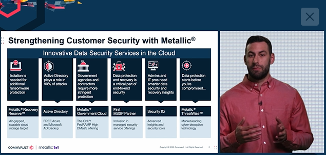 Impressive recap from Zack Brigman of what security services mean with <a href="/metallic_io/">Metallic_io</a> with the addition of Threatwise 🔥 #CVConnections22