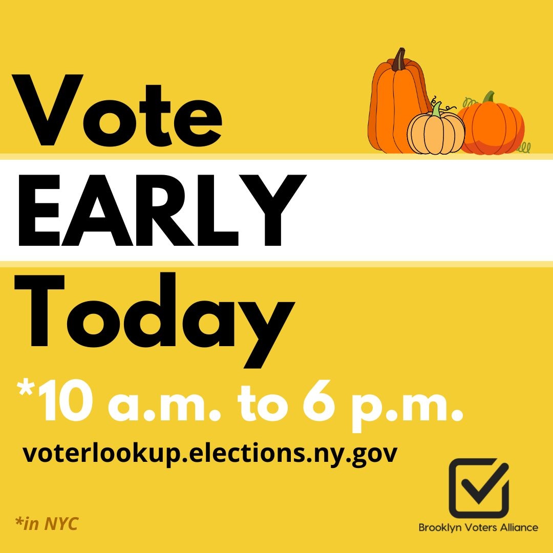 Polls are open from 10 am to 6 pm in NYC. Hours vary outside NYC. Go to voteearlyny.org or your local board of elections website to find your poll site!⁠
⁠